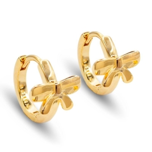 Argola pequena laço dourado Bruna Semijoias