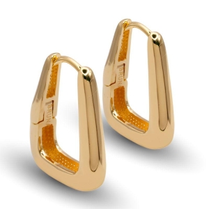 Argola quadrada dourada Bruna Semijoias