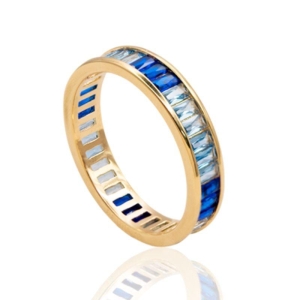 Aliança cravejada azul Bruna Semijoias