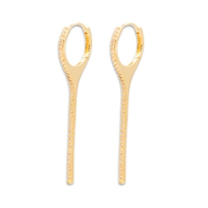 Brinco argola maior palito cravejado Bruna Semijoias