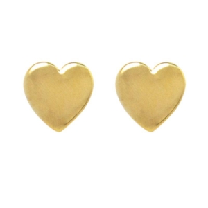 Brinco coração dourado pequeno Bruna Semijoias