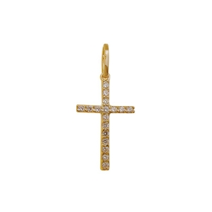 Medalha cruz cravejada pequena Bruna Semijoias