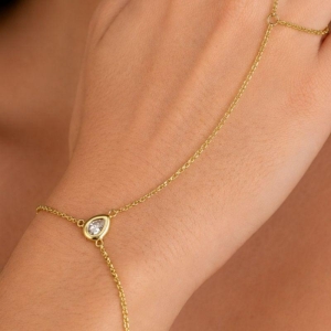 Pulseira hand chain gota Bruna Semijoias
