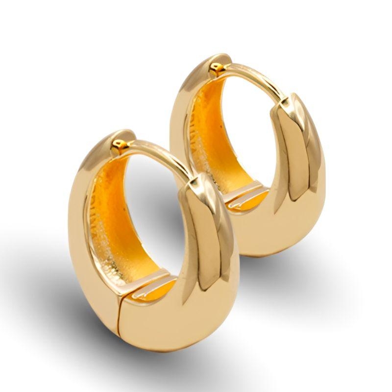 Argola fechada gota dourada Bruna Semijoias
