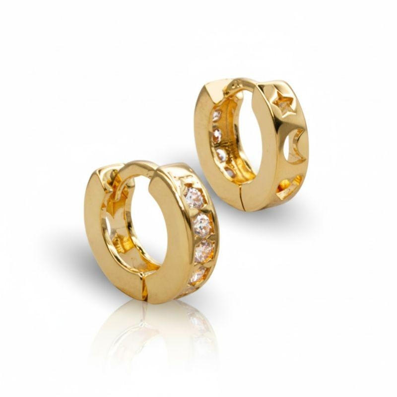 Argola Cravejada Dupla Face Bruna Semijoias