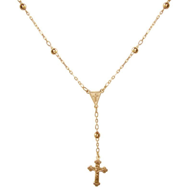 Terço dourado 45cm Bruna Semijoias