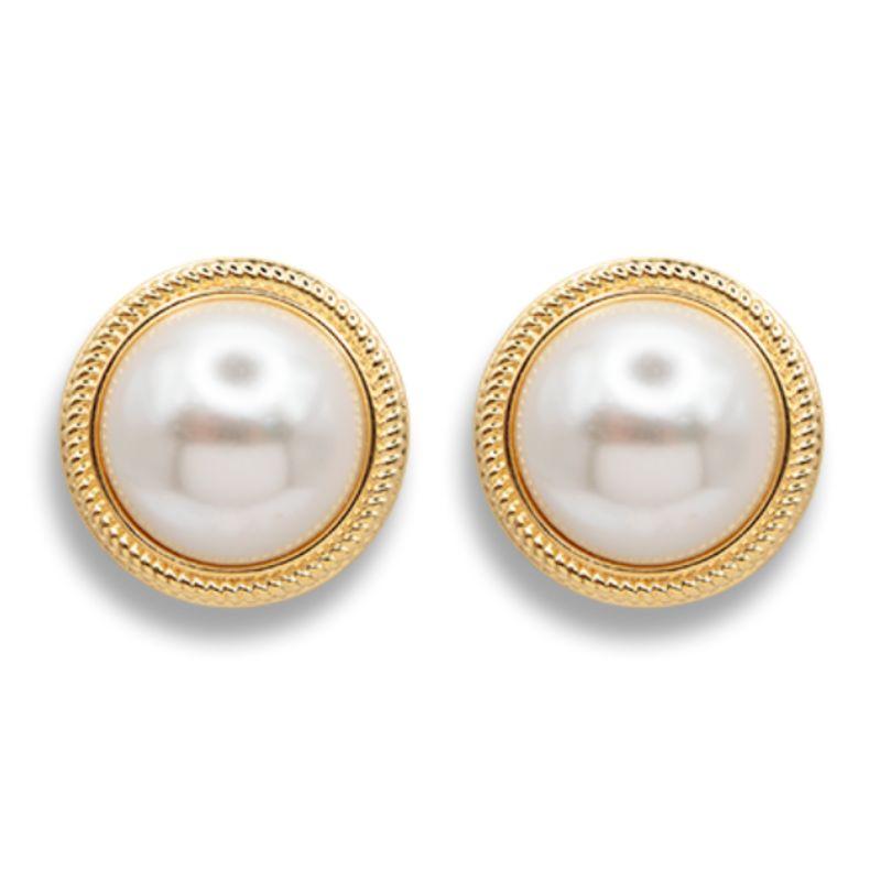 Brinco meia pérola Marly - Bruna Semijoias