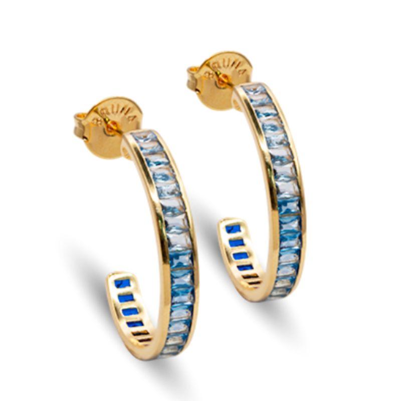 Argola cravejada Azul Bruna Semijoias