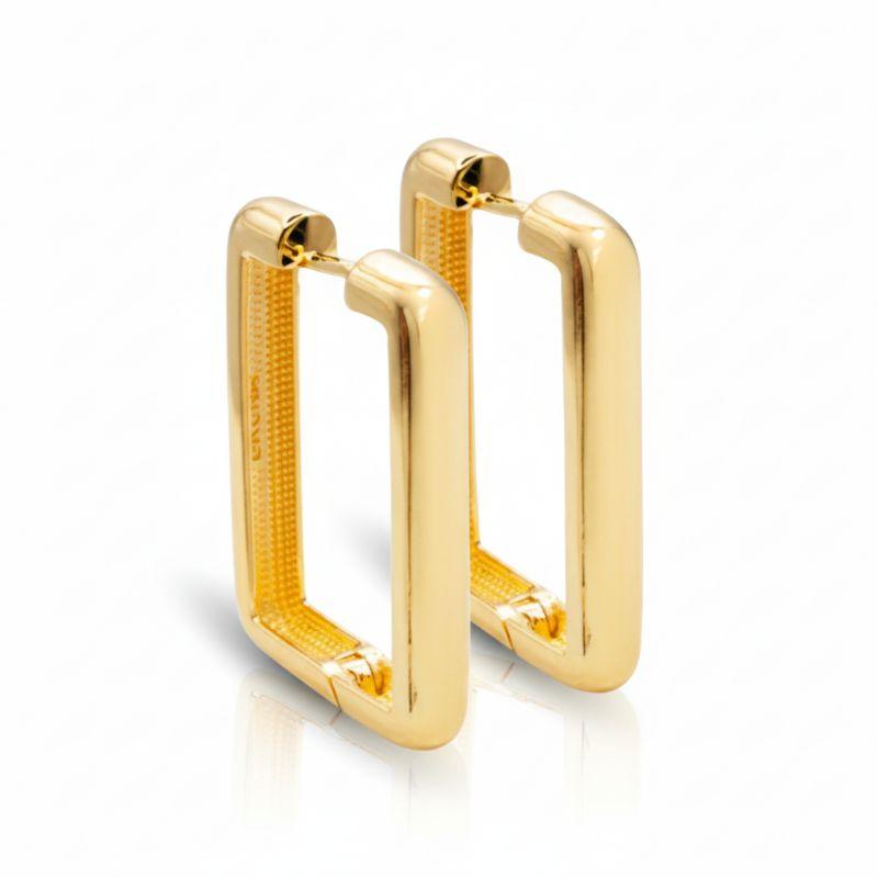 Argola Quadrada Retangular Grande Bruna Semijoias