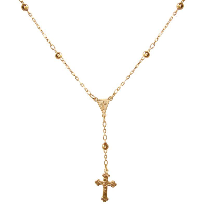 Terço dourado 45cm Bruna Semijoias