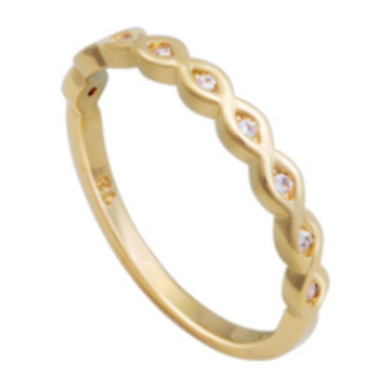 Anel trançado com zircônias Bruna Semijoias