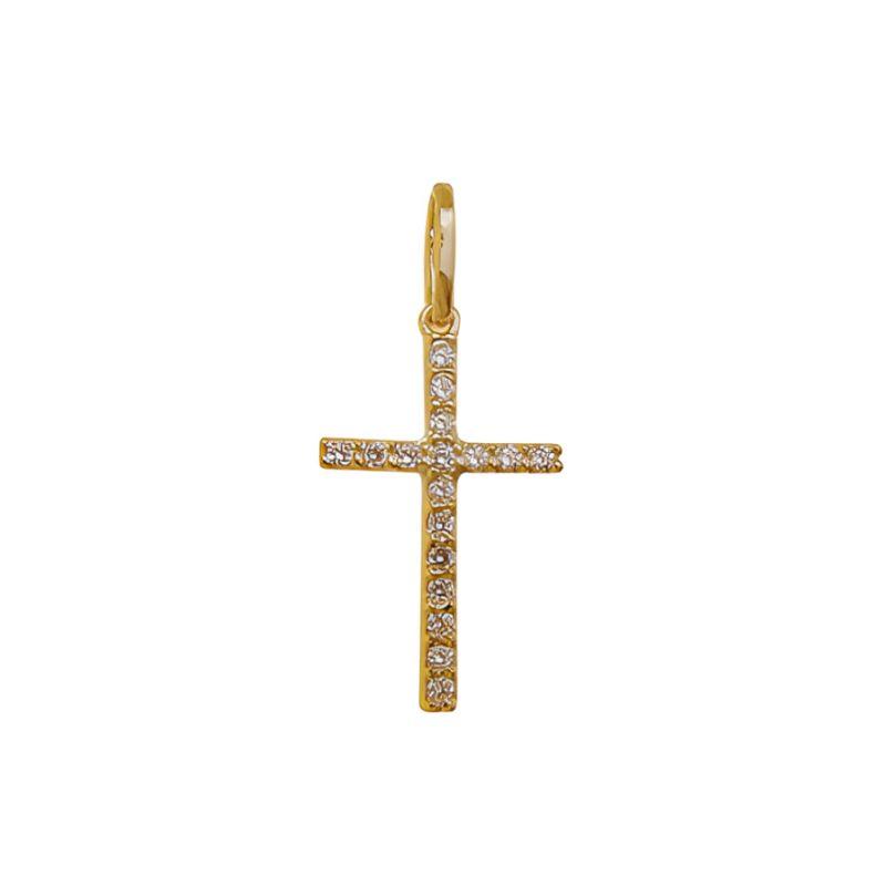 Medalha cruz cravejada pequena Bruna Semijoias