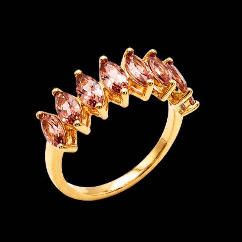 Anel Navete Zirconia Mocha 6x3